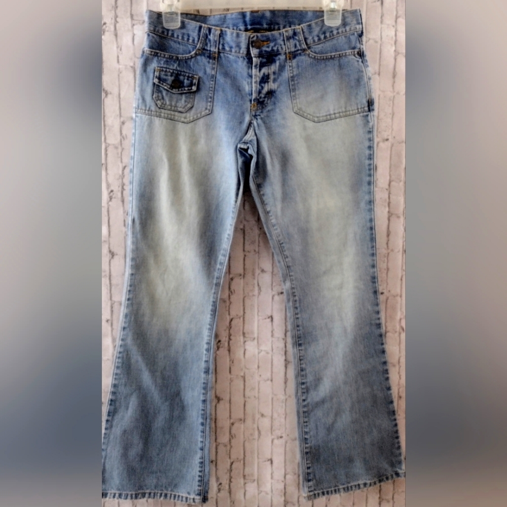 VTG Y2K Abercrombie & Fitch Jeans Womens 6 Mid Rise Bootcut Button Fly 32x31.